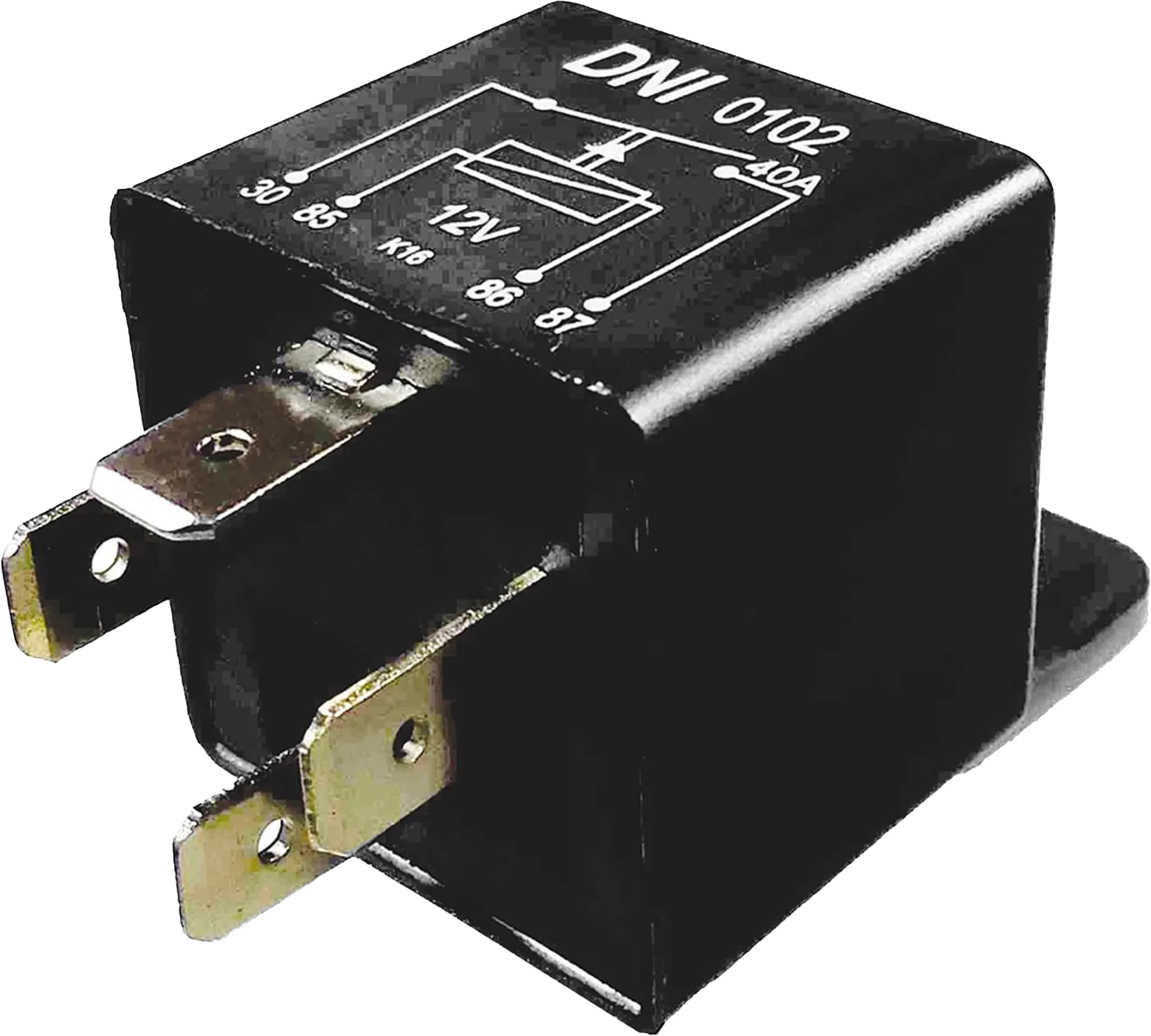 RELAY AUXILIAR UNIVERSAL 40A -12V - 4 PINES CON SO